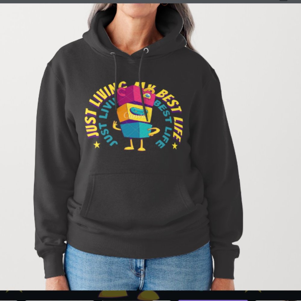 Celebrate your happiness with this fun and positive hoodie